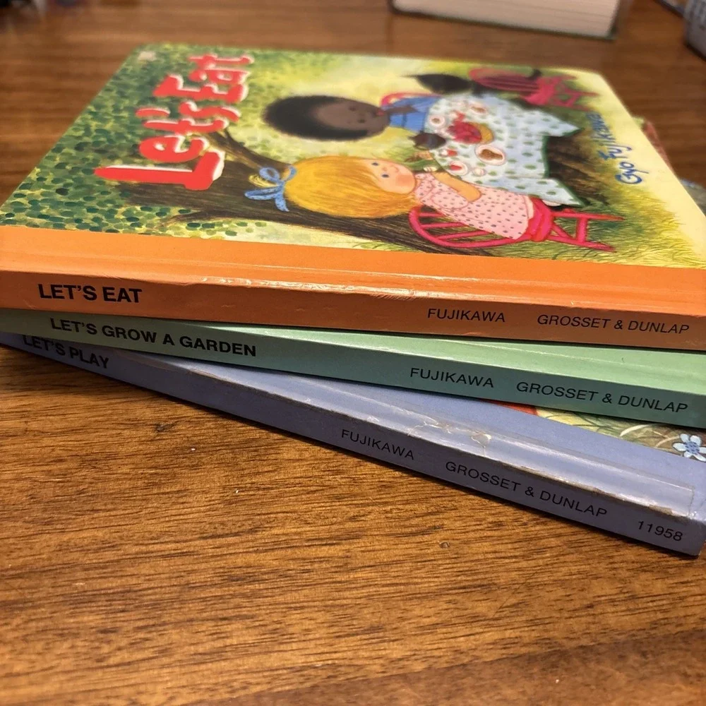 Lot of 3 Vintage 1970's  GYO FUJIKAWA Children's Board Books Eat, Garden, Play